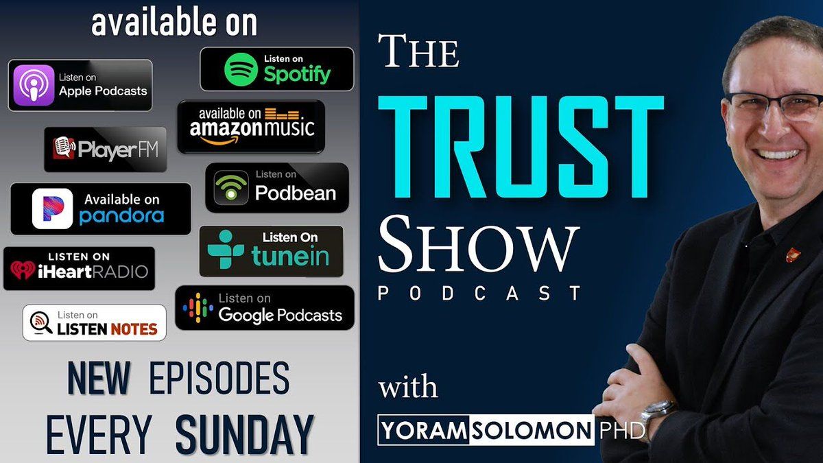 A promotional banner for The Trust Show with Dr. Yorom Solomon,