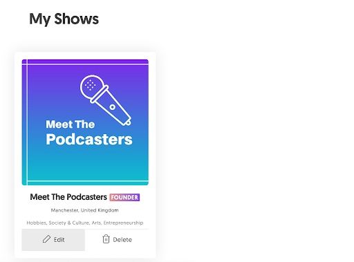 The My Shows section on MatchMaker.fm.