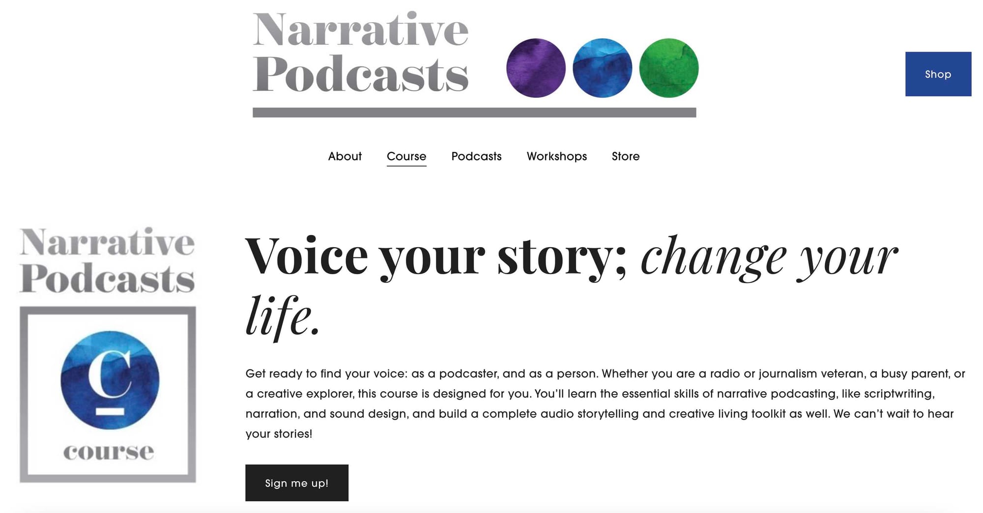 Narative Podcasts promotional banner.