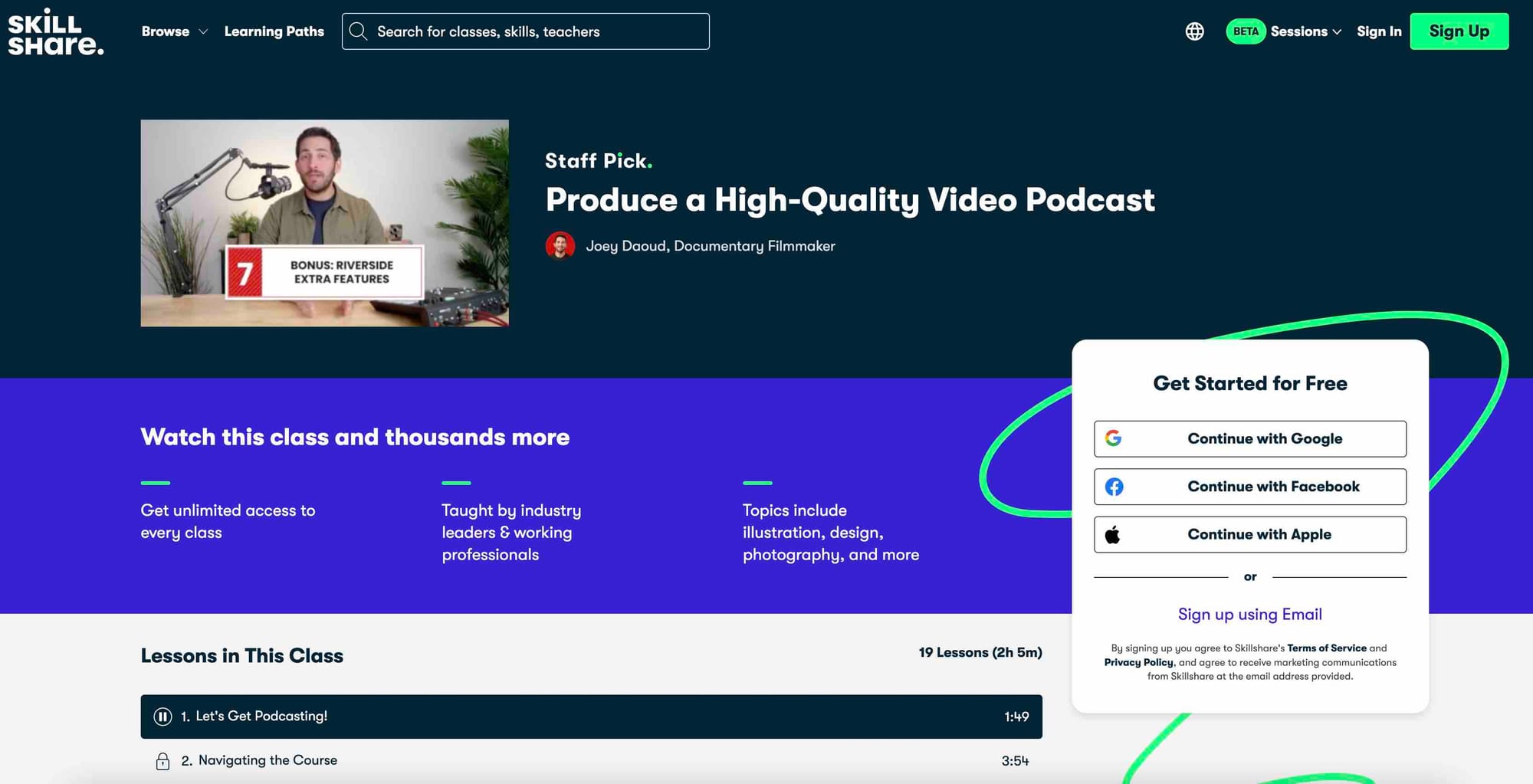 How to Produce a High-Quality Video Podcast promotional banner.