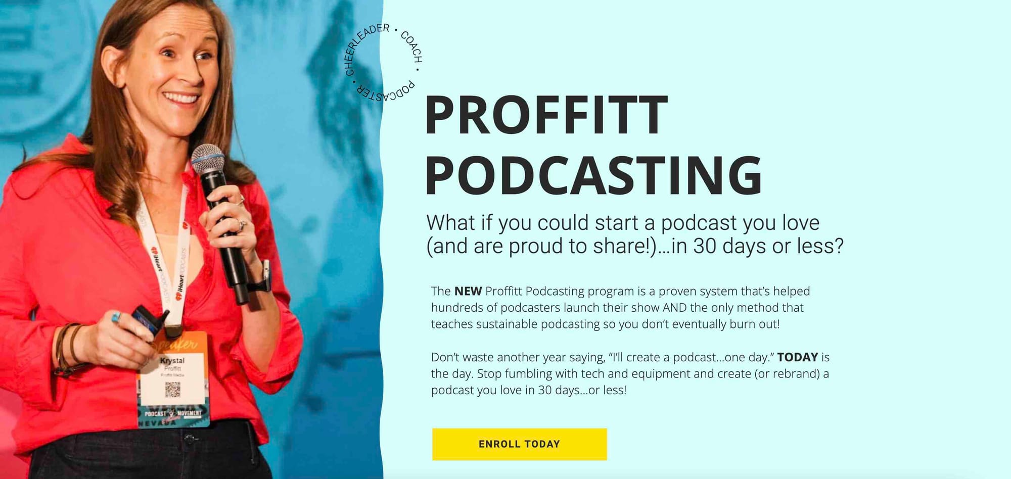 Proffitt Podcasting promotional banner.